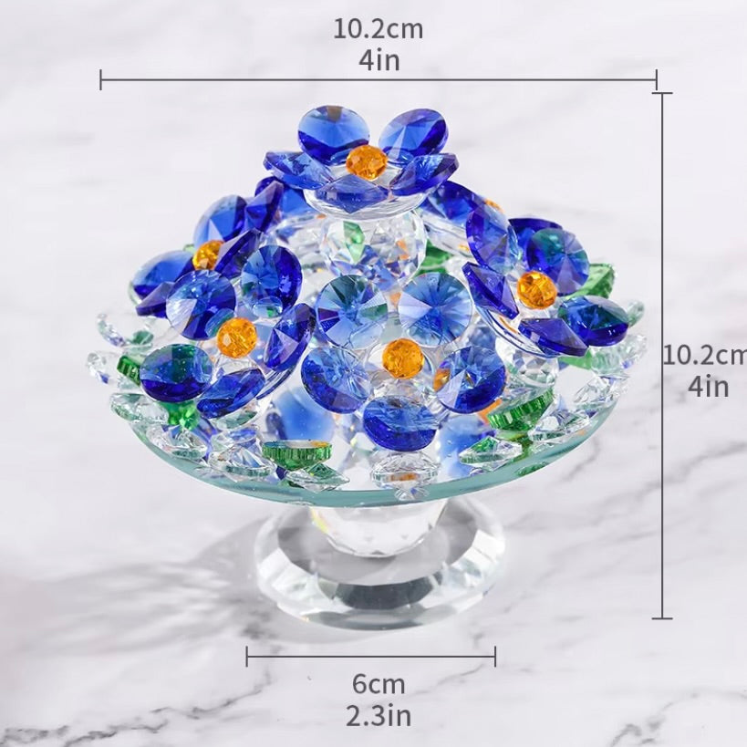 'Sparkles' Rotating Crystal Flowers - Blue