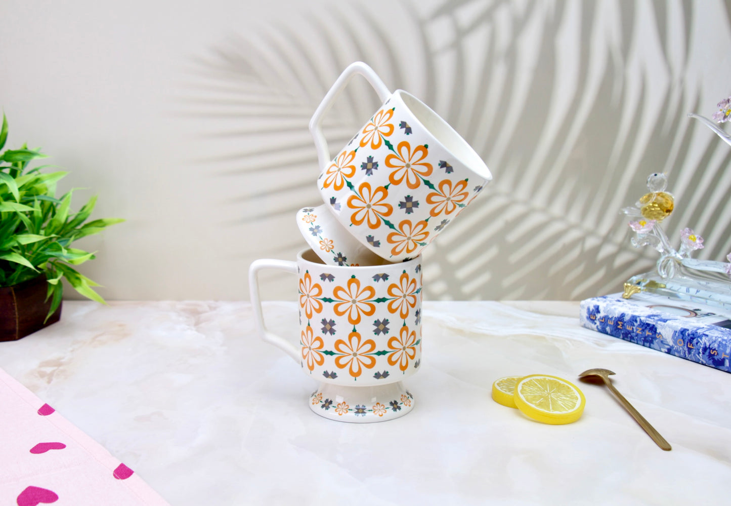 'Moroccan' Ceramic Coffee Mug, Orange