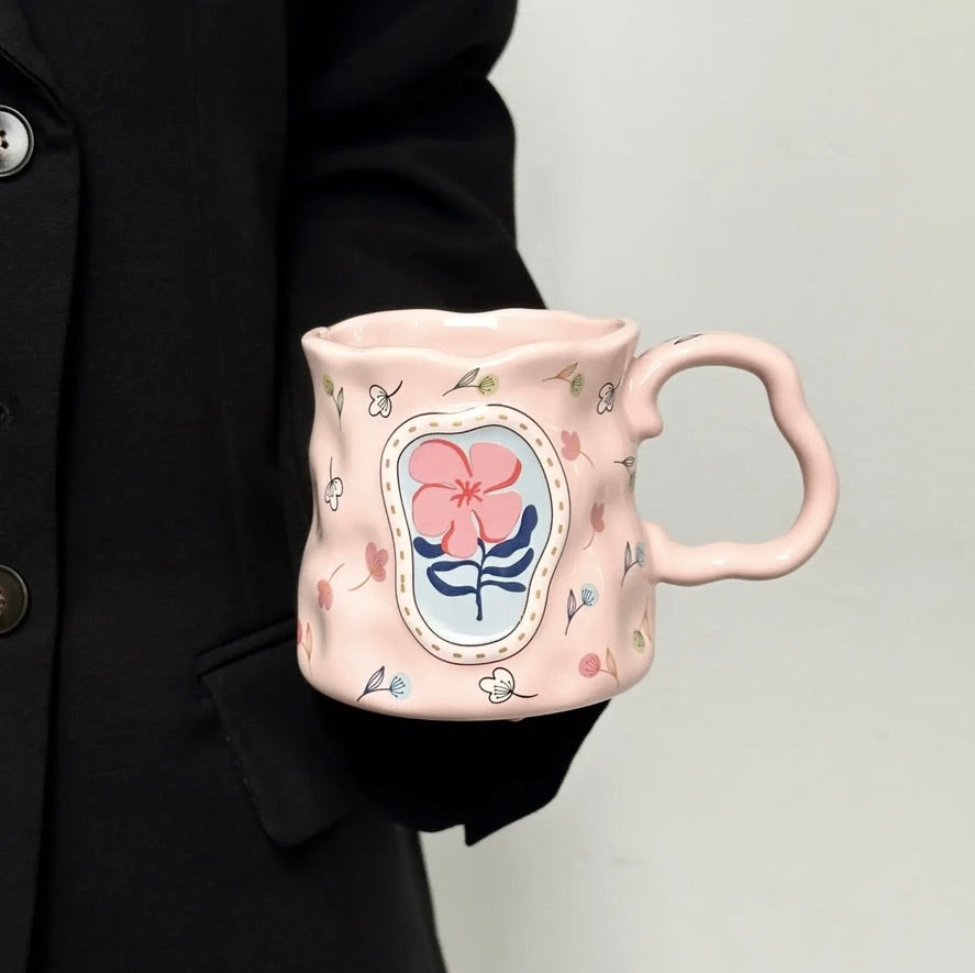 'Florence' Ceramic Coffee Mug, Pink