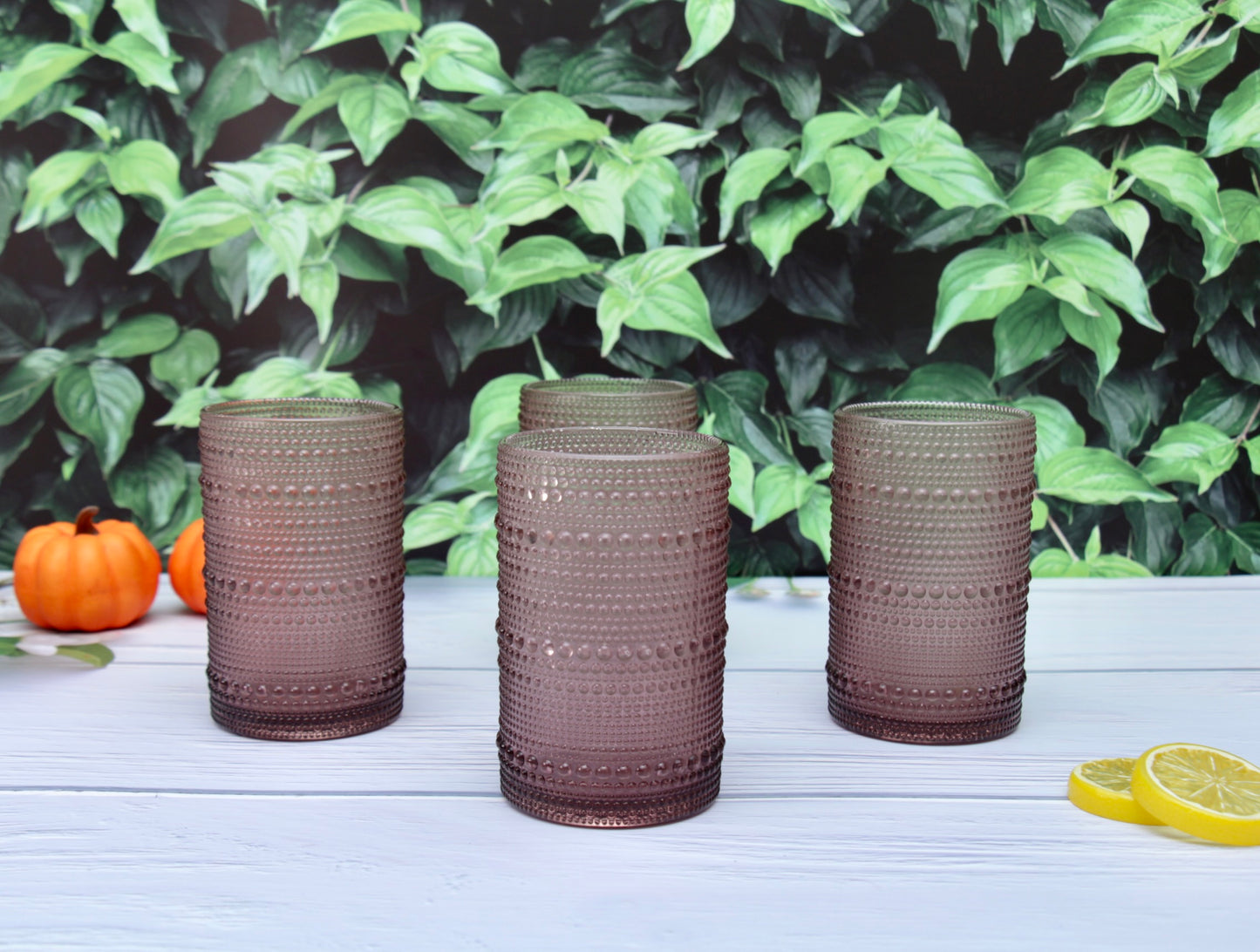 'Frost' Dotted Glass Tumblers, Set Of 4 - Pink