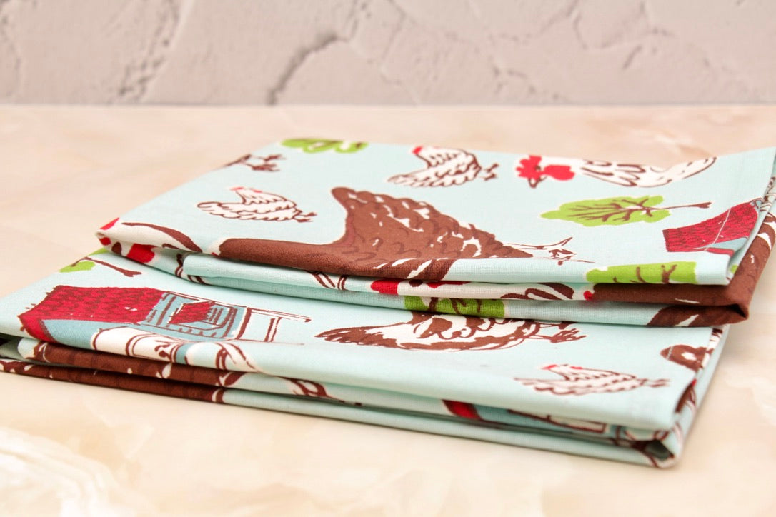 'Red Rooster' Printed Kitchen Towels, Set of 2