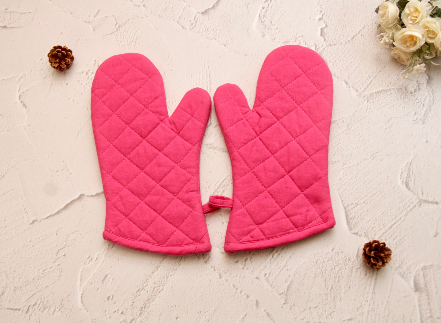 'Fuchsia' Oven Mittens Set of 2