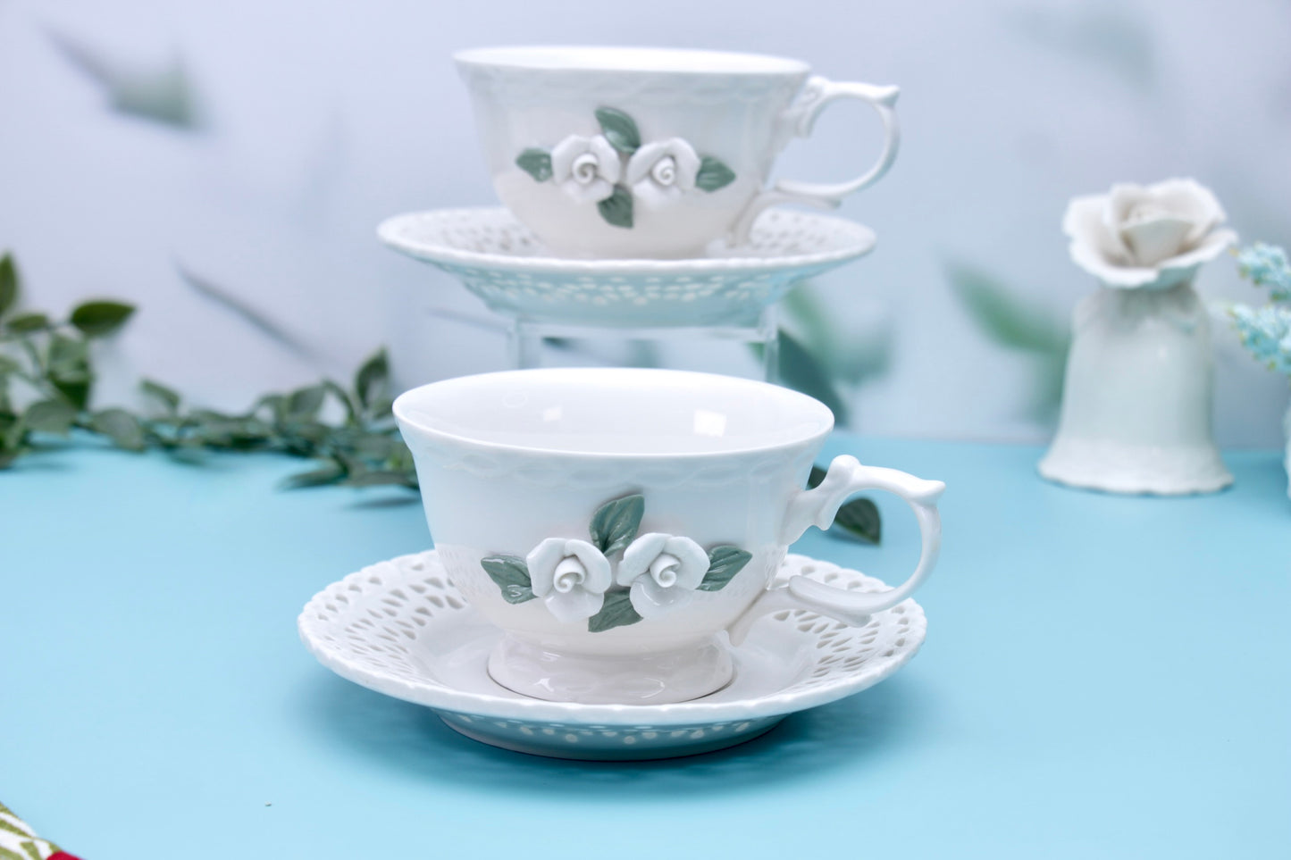 'Anastasia' Ceramic Cup n Saucer, Set of 1