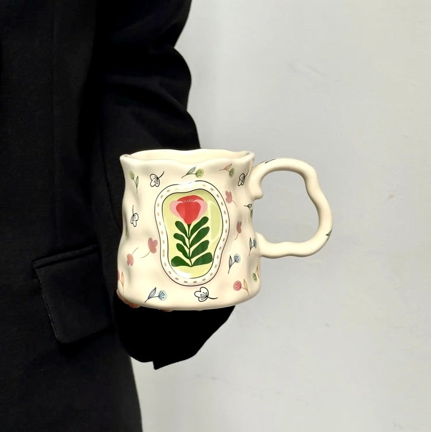 'Florence' Ceramic Coffee Mug, Beige