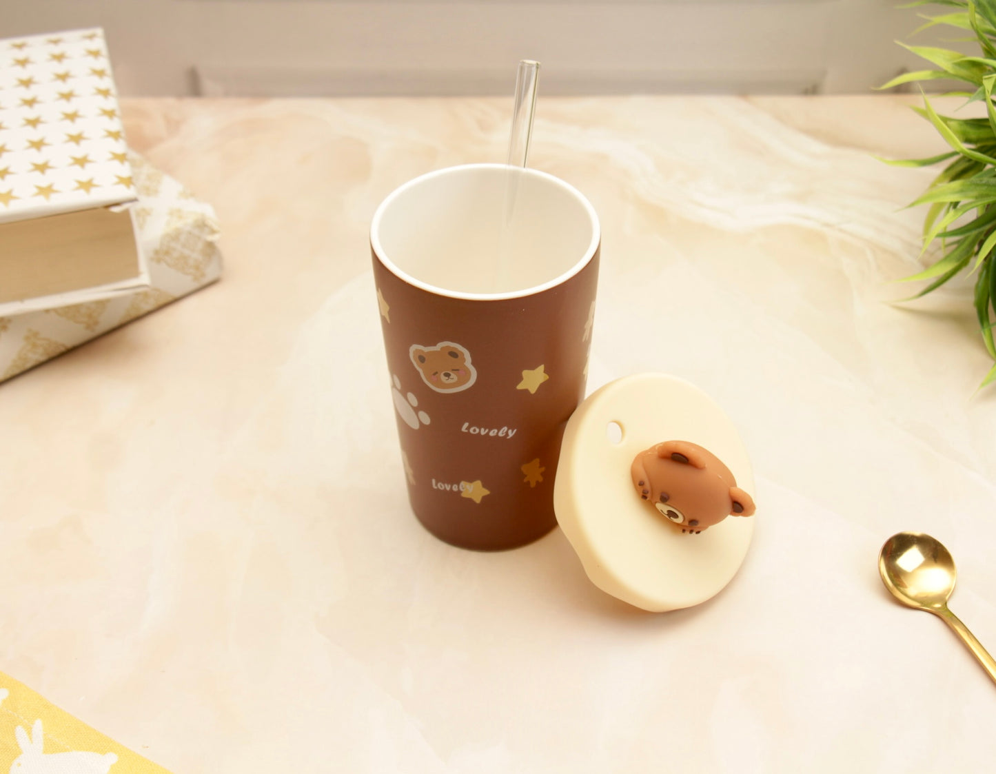 'Teddy' Ceramic Tumbler - Cocoa 2