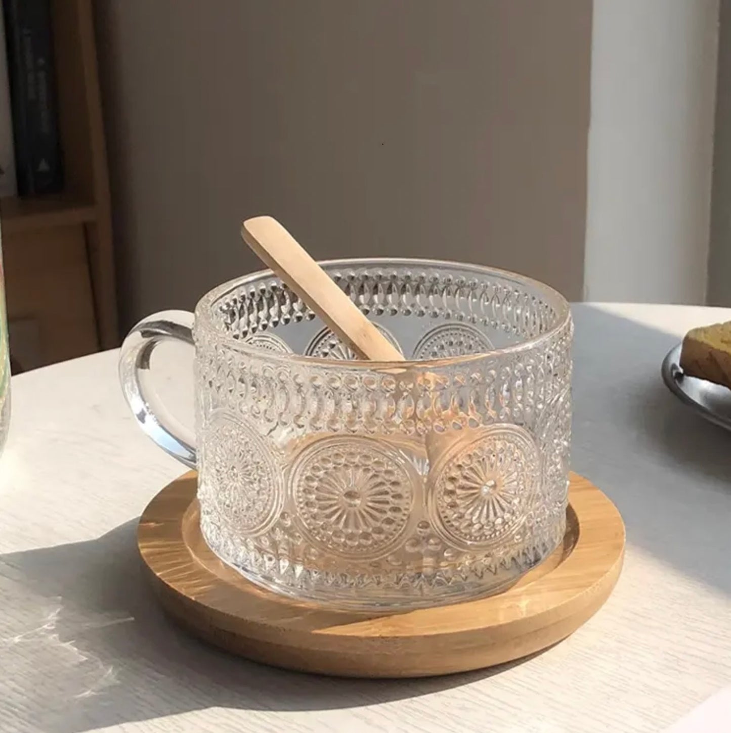 'Capri' Glass Cups - Set of 2, Transparent Rim