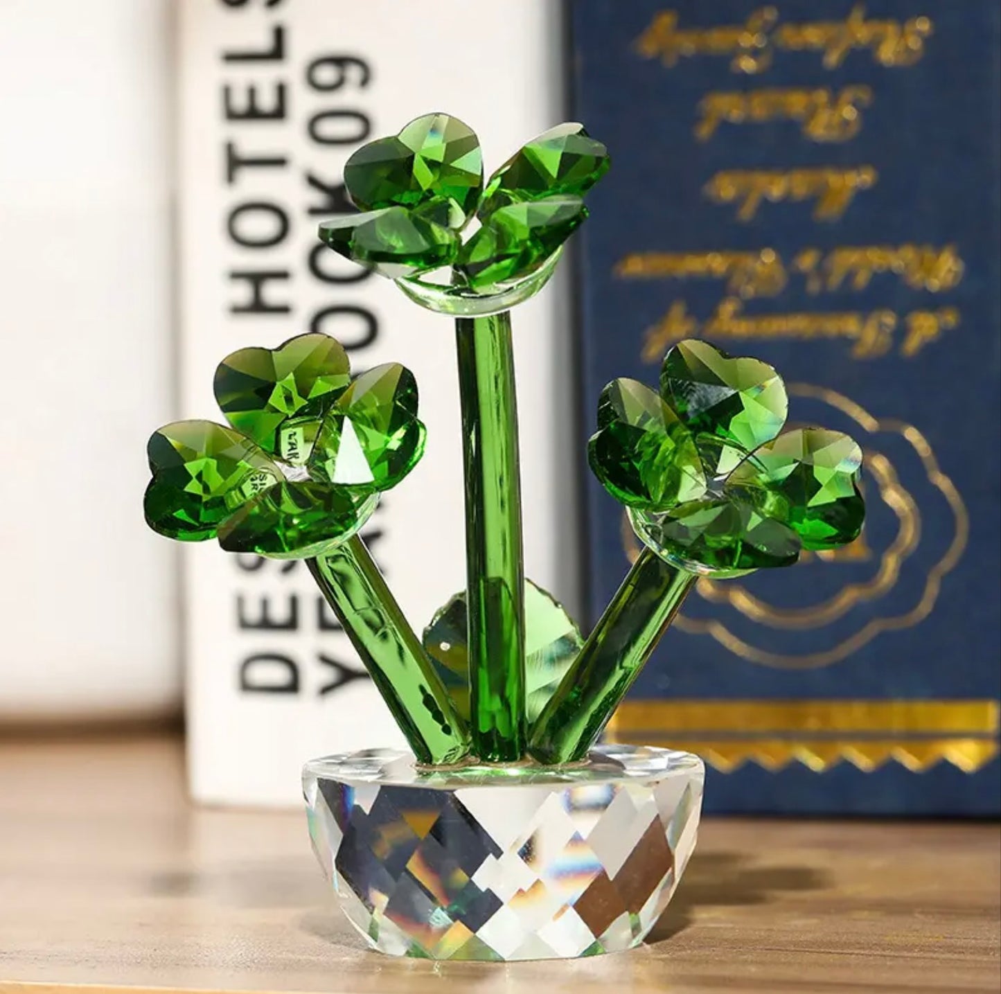 'Jade' Mini Glass Crystal Plant