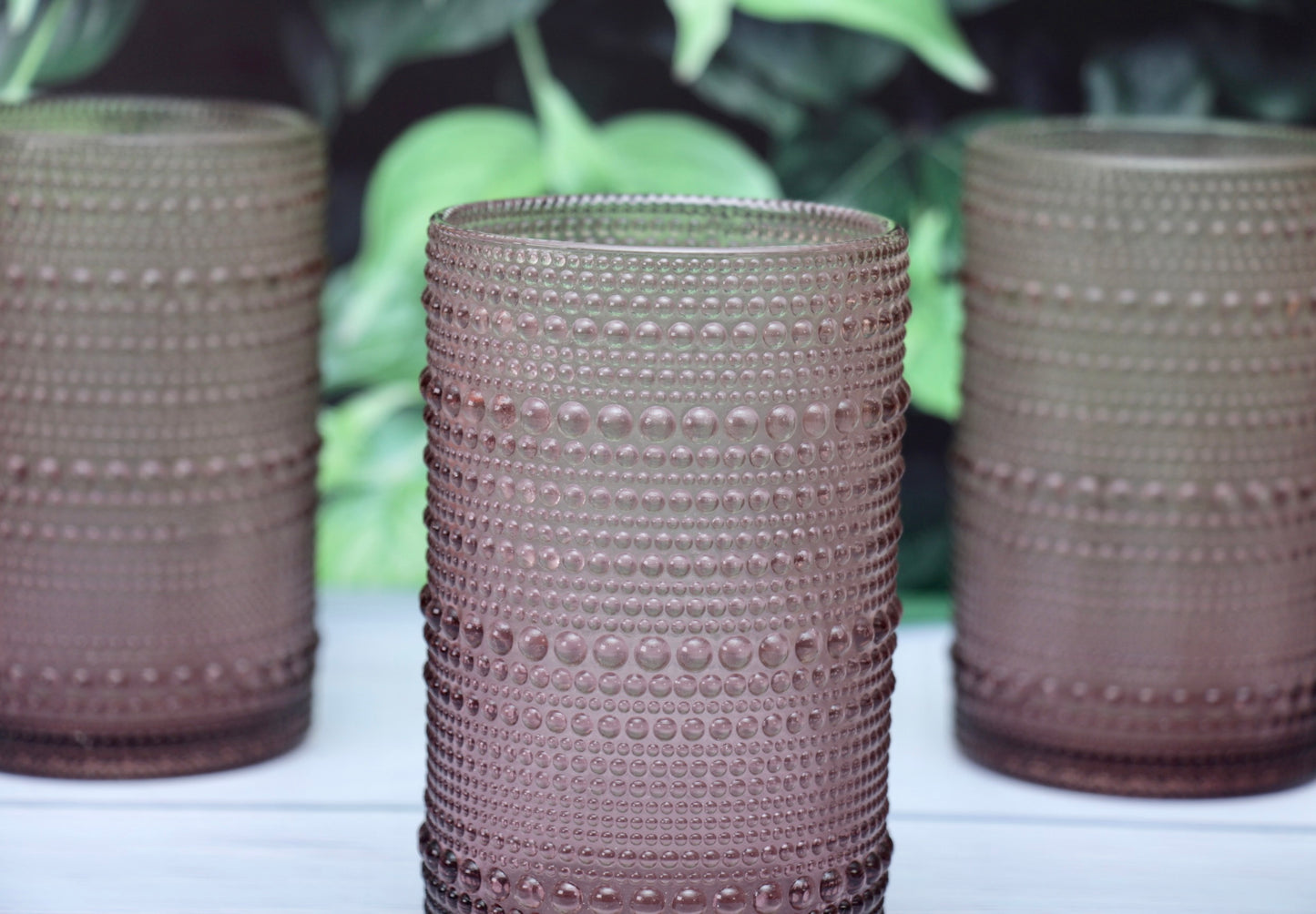 'Frost' Dotted Glass Tumblers, Set Of 4 - Pink