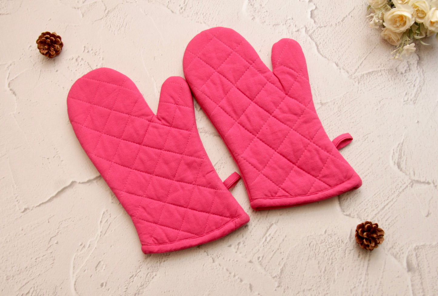 'Fuchsia' Oven Mittens Set of 2