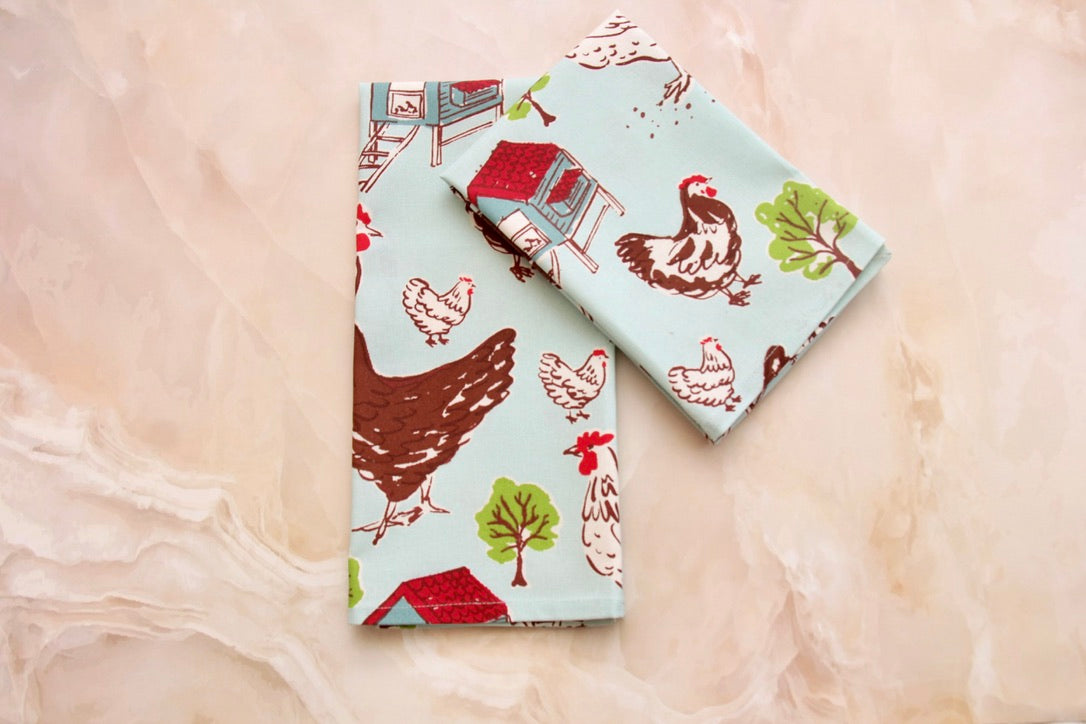 'Red Rooster' Printed Kitchen Towels, Set of 2