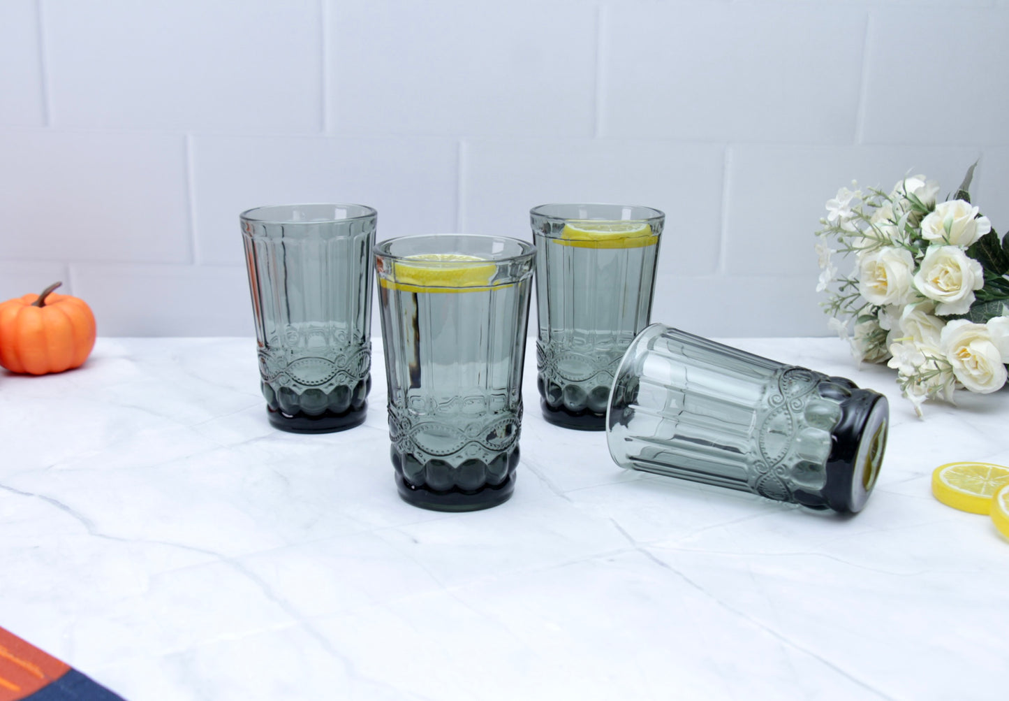 'Brooklyn' Glass Tumblers, Set Of 4 - Black