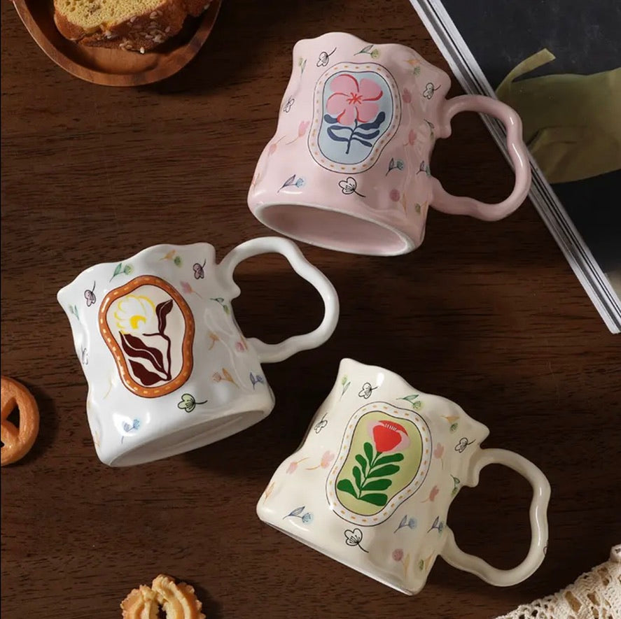 'Florence' Ceramic Coffee Mug, Pink