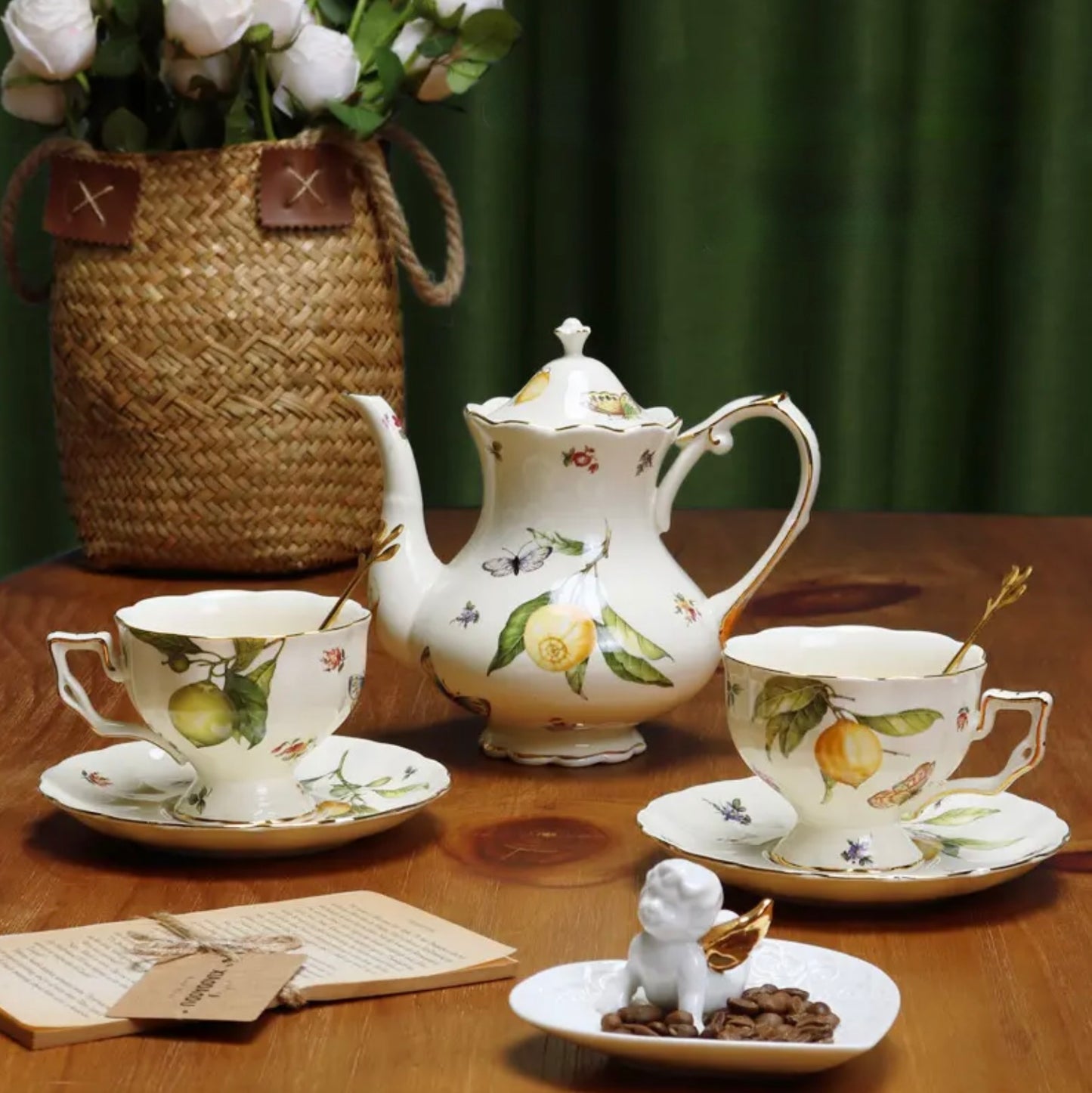 'Lemon Orchard' Ceramic Teapot