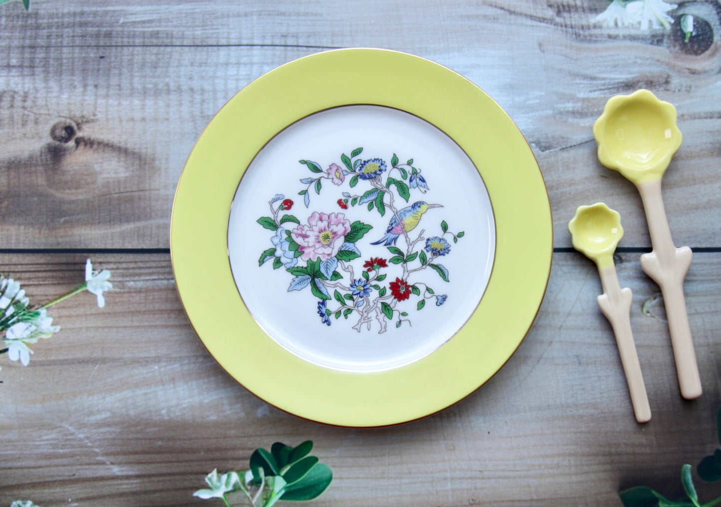 'Celine' Ceramic Dessert Plate, Yellow