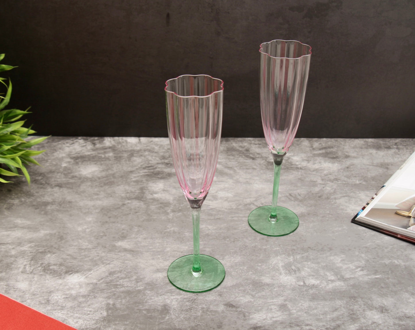 'Cherry Blossom' Champagne Glasses - Set of 2
