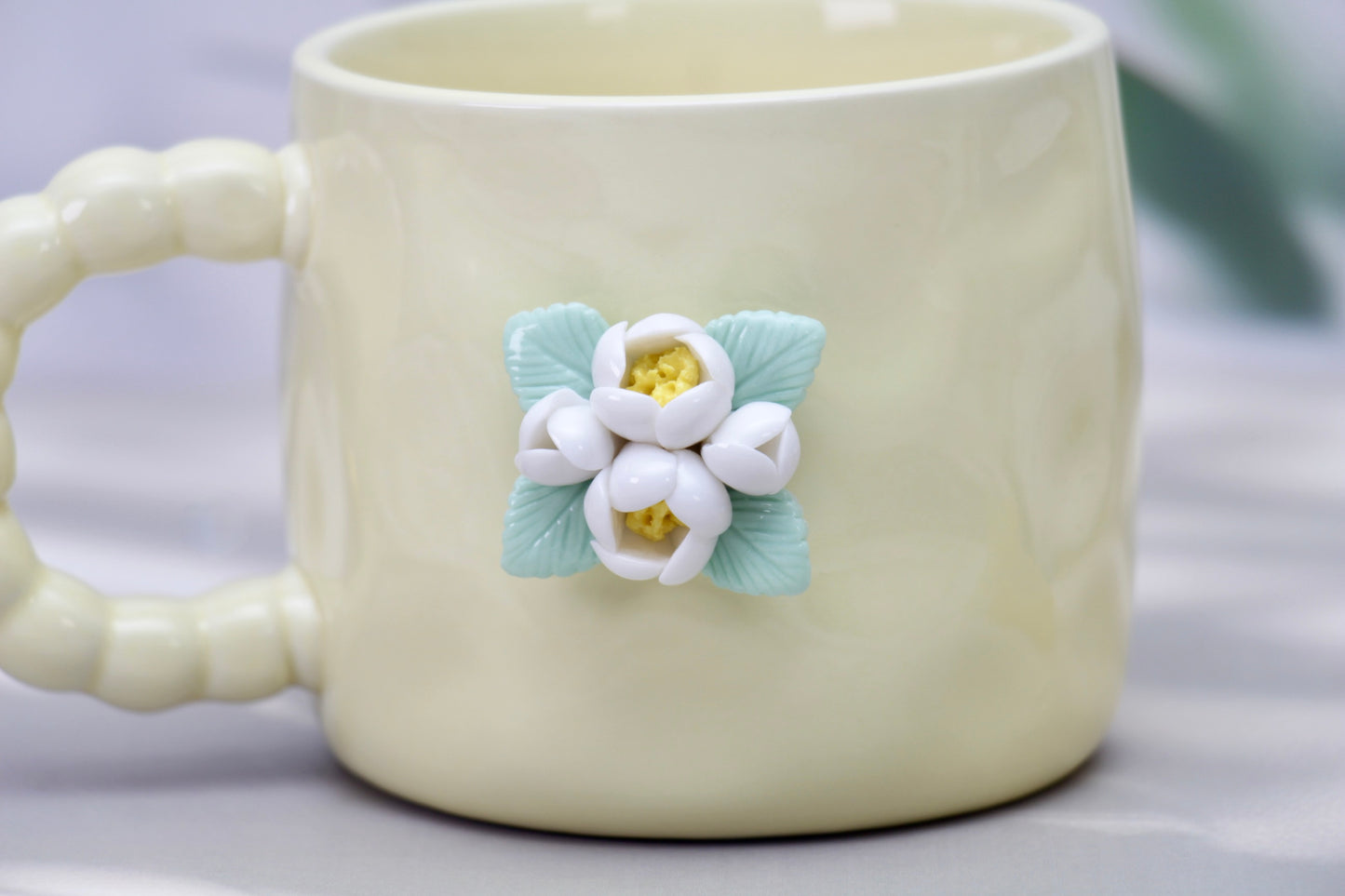 'Jasmine' Ceramic Coffee Mug, Yellow