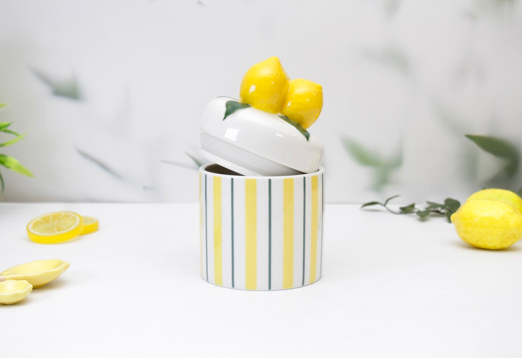 'Lemons' Ceramic Storage Canister 500ML, Set of 2