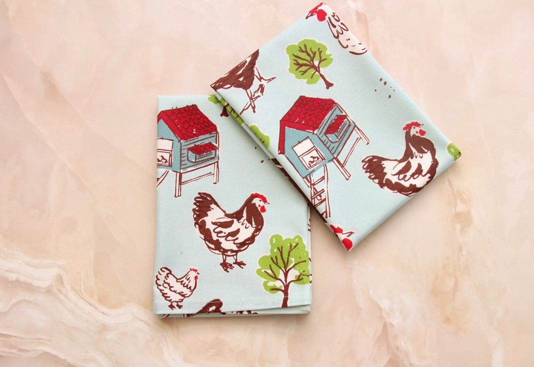 'Red Rooster' Printed Kitchen Towels, Set of 2