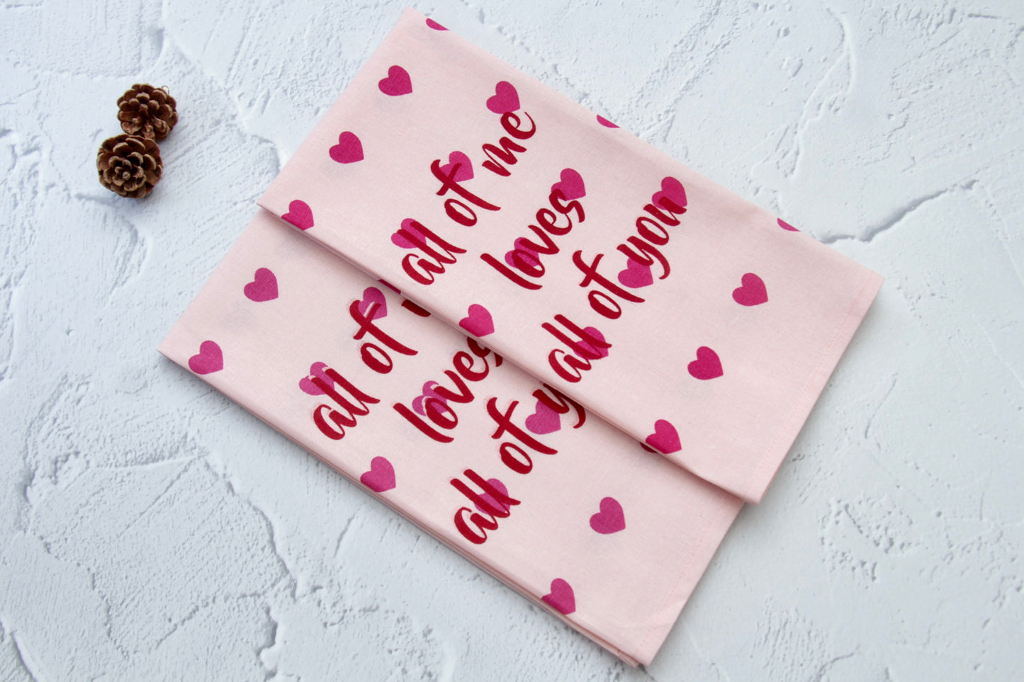 'Little Hearts' Printed Kitchen Towels, Set of 2