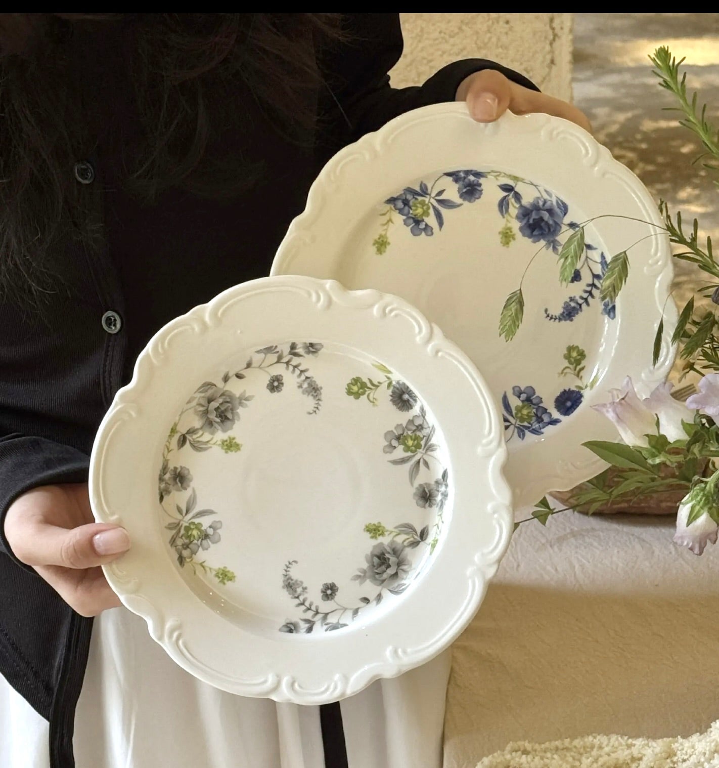'Astrid' Ceramic Dinner Plate, Blue