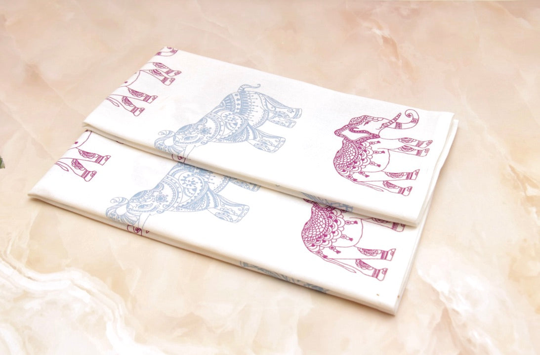 'Tribal Elephant' Printed Kitchen Towels, Set of 2