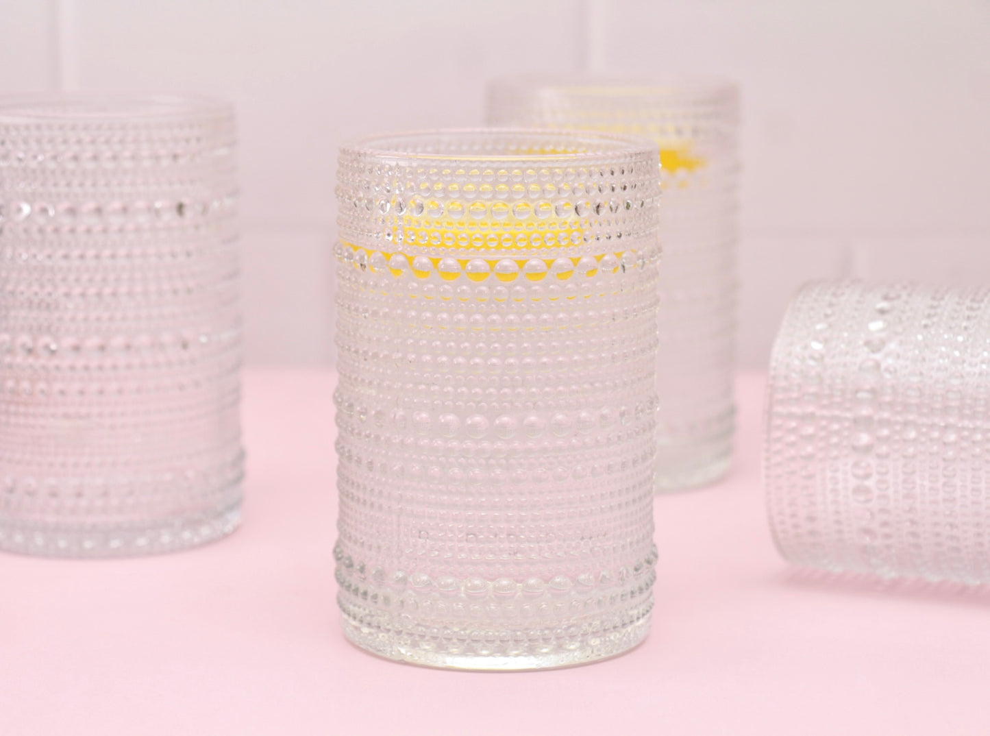 'Frost' Dotted Glass Tumblers, Set Of 4 - White