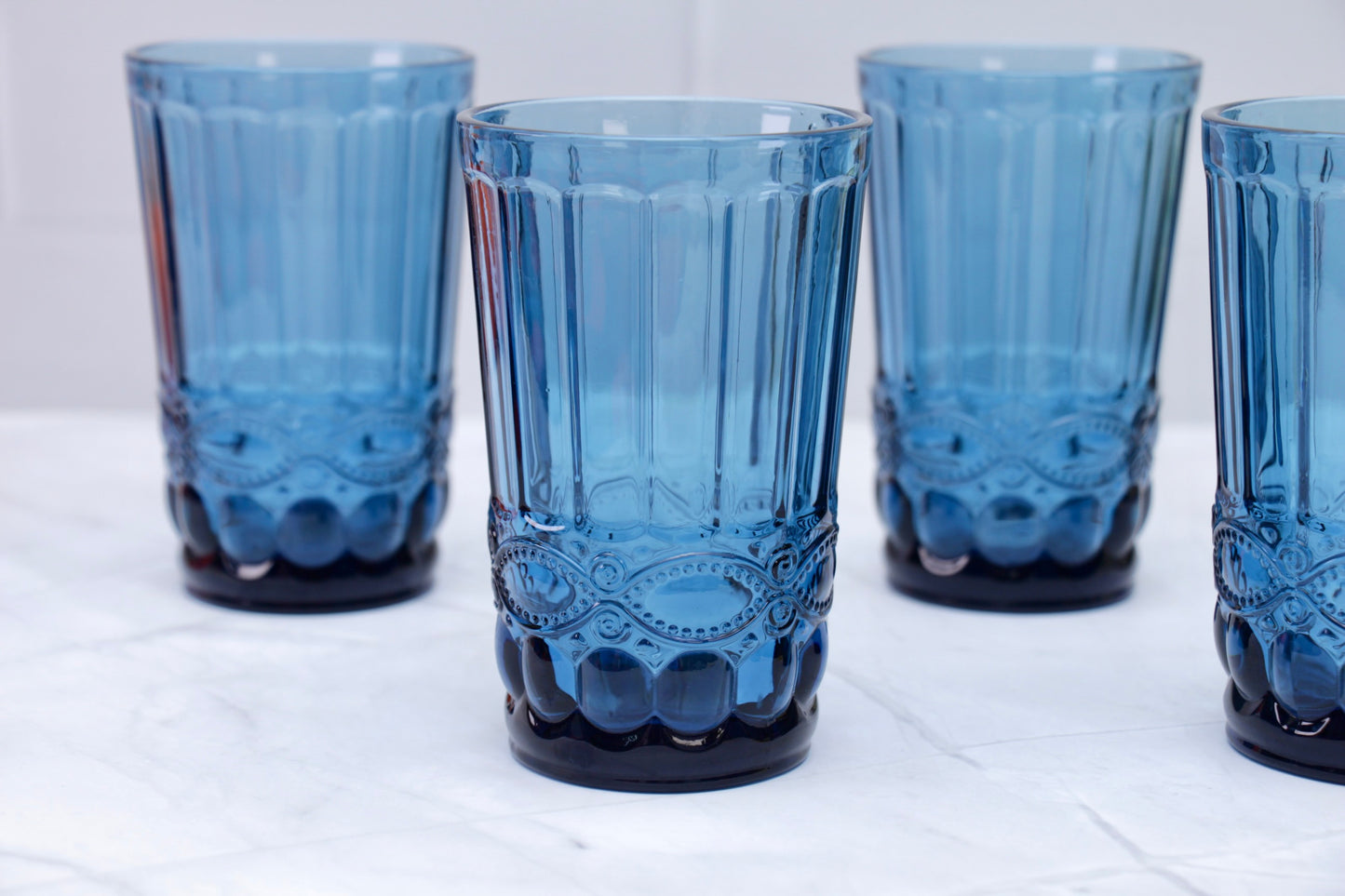 'Brooklyn' Glass Tumblers, Set Of 4 - Blue