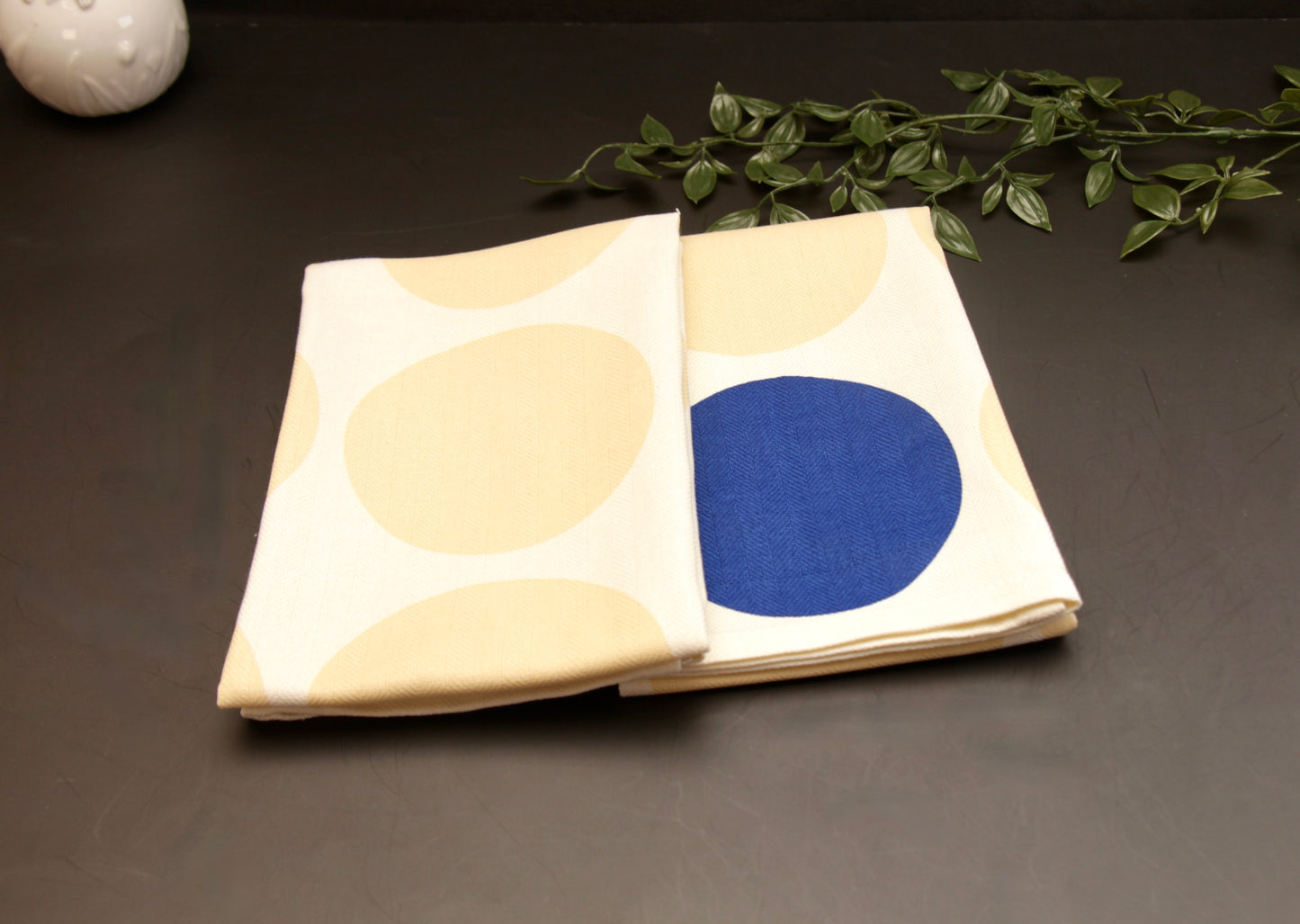 'Polka Dots' Printed Kitchen Towels, Set of 2