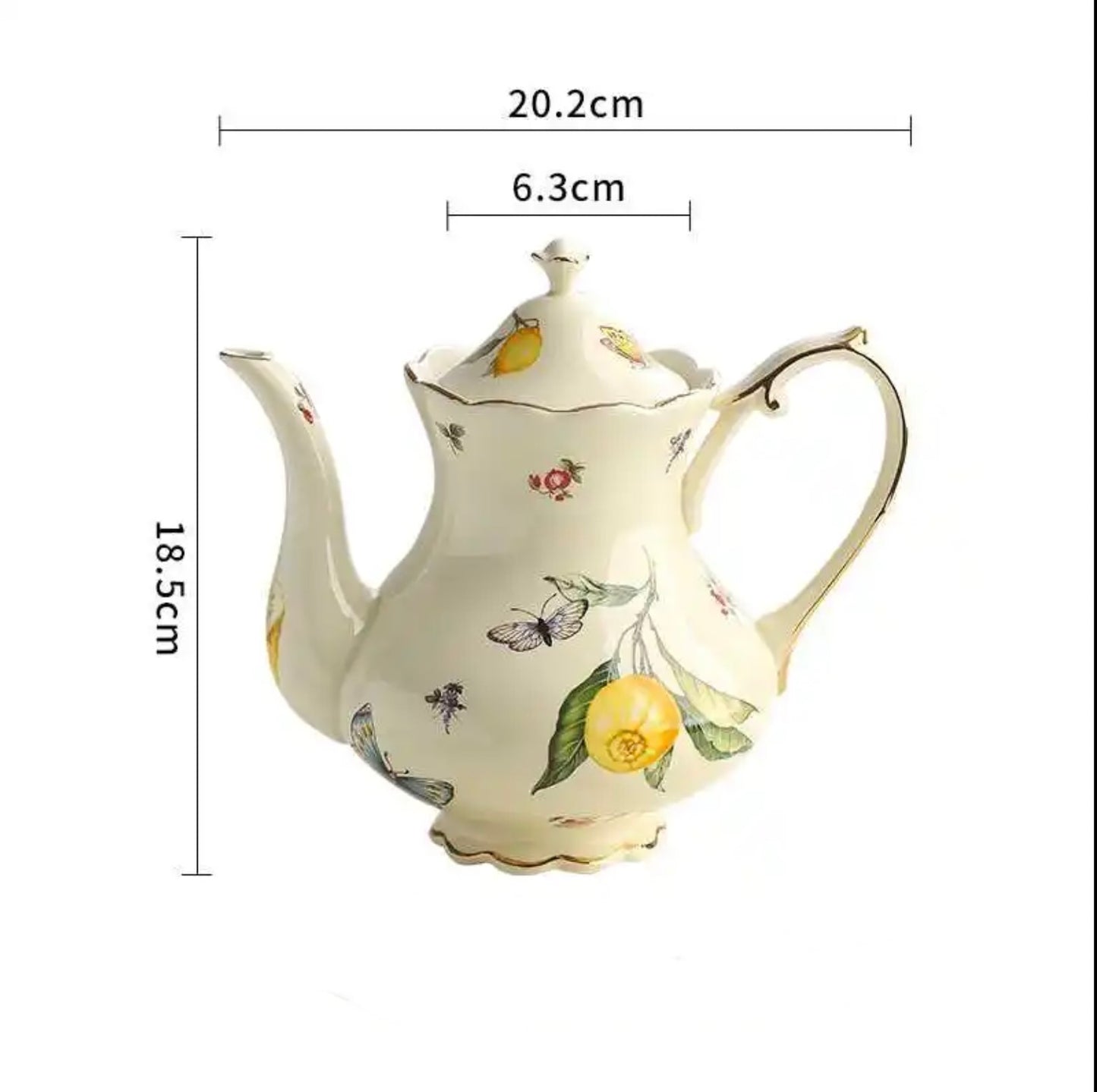 'Lemon Orchard' Ceramic Teapot