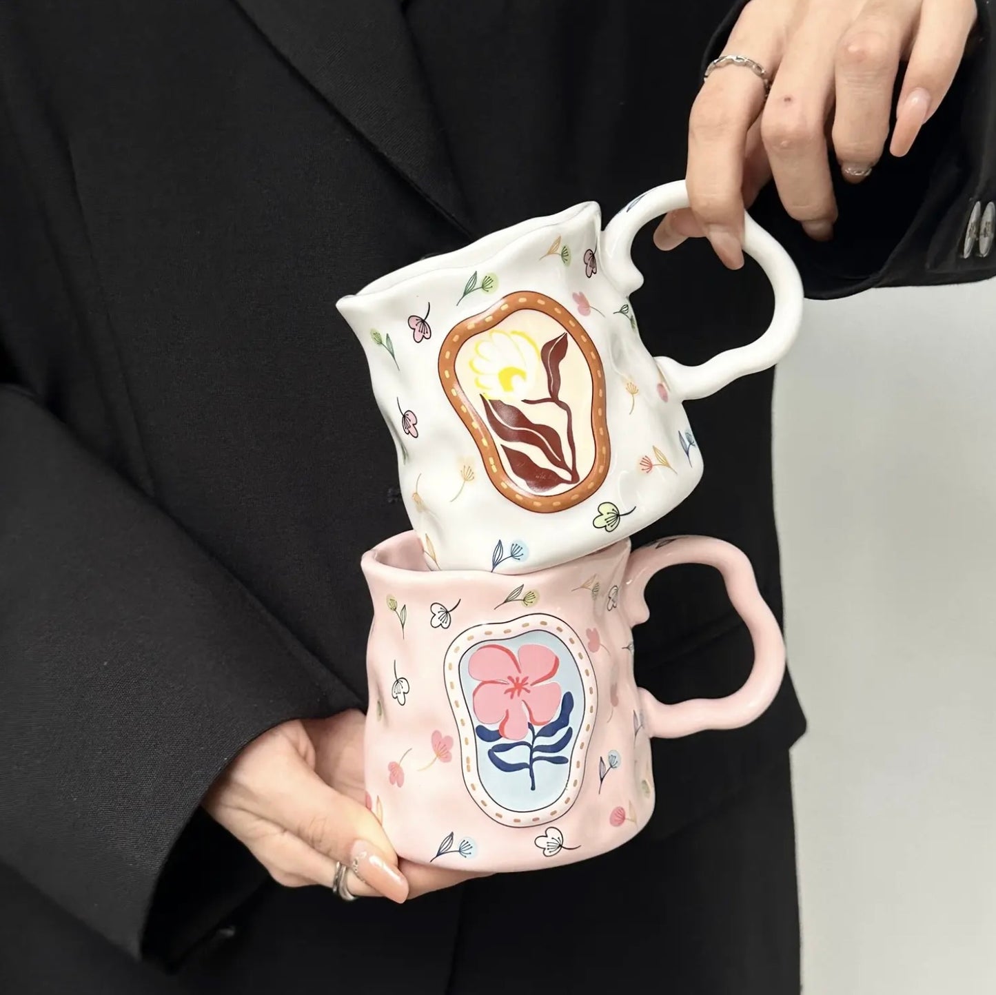 'Florence' Ceramic Coffee Mug, Pink