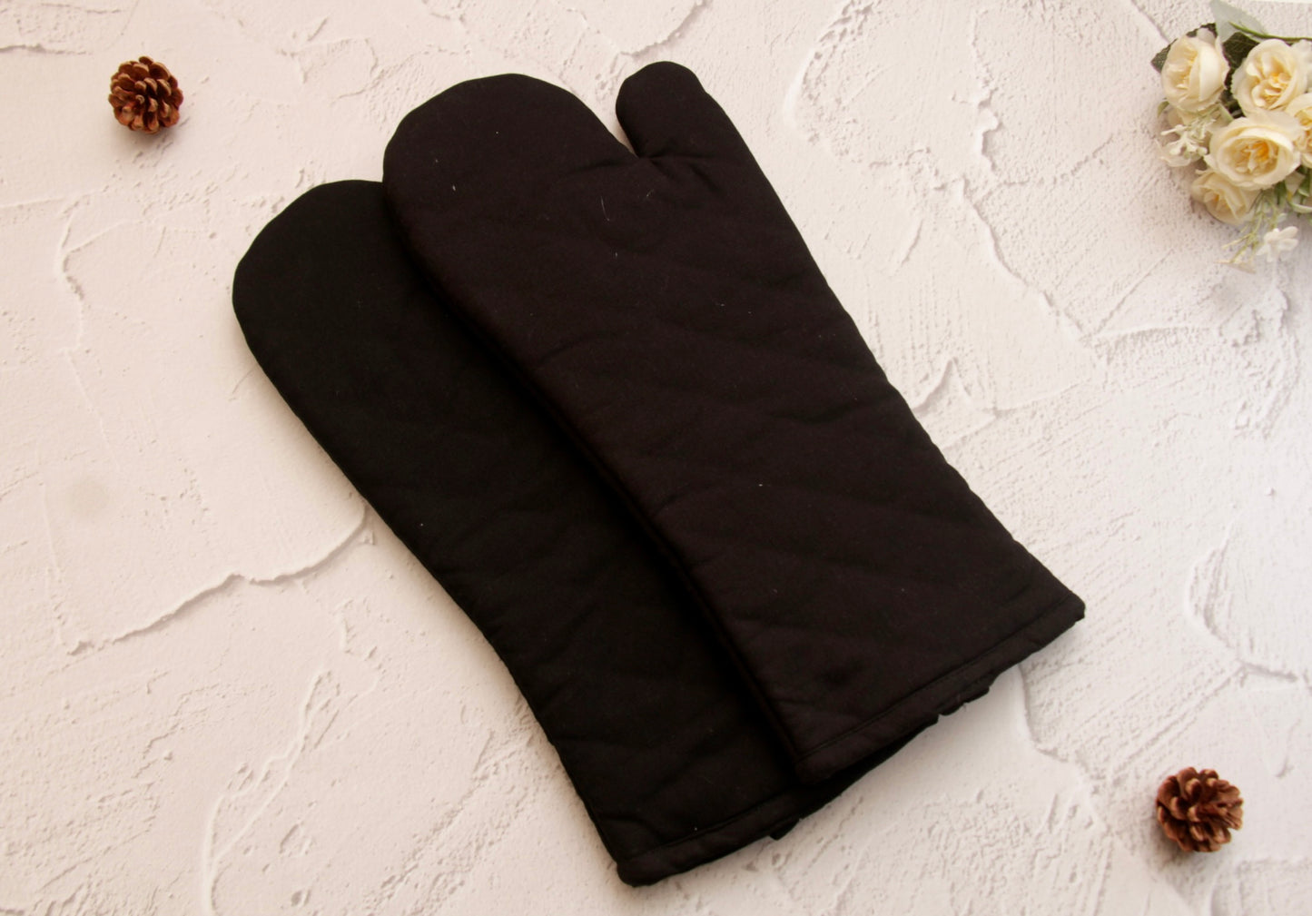 'Black' Long Mittens Set of 2
