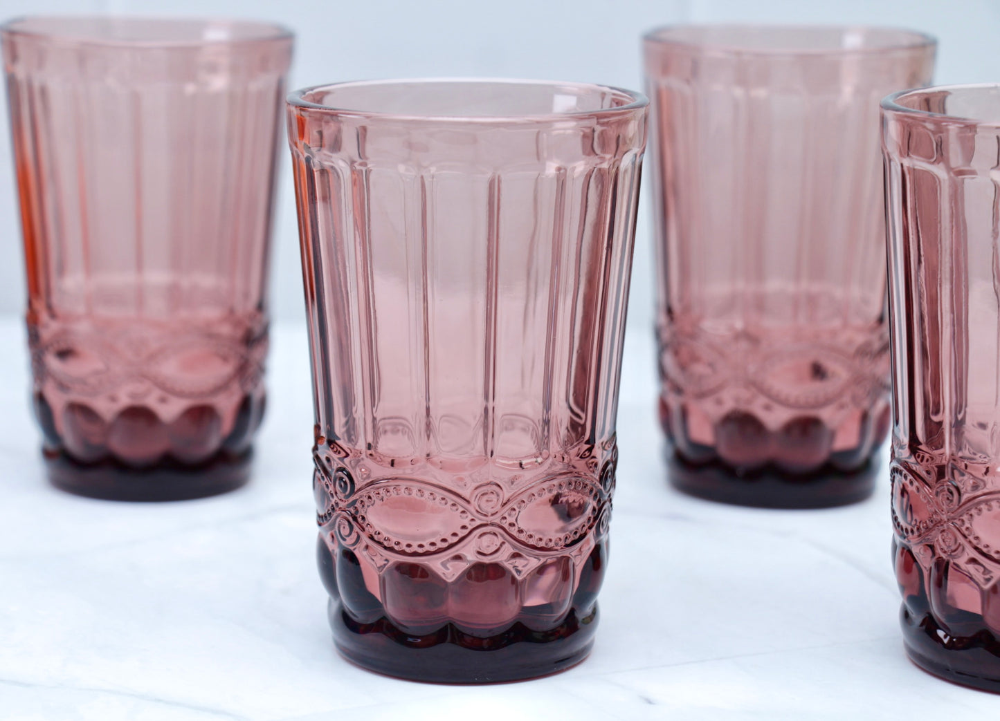 'Brooklyn' Glass Tumblers, Set Of 4 - Pink