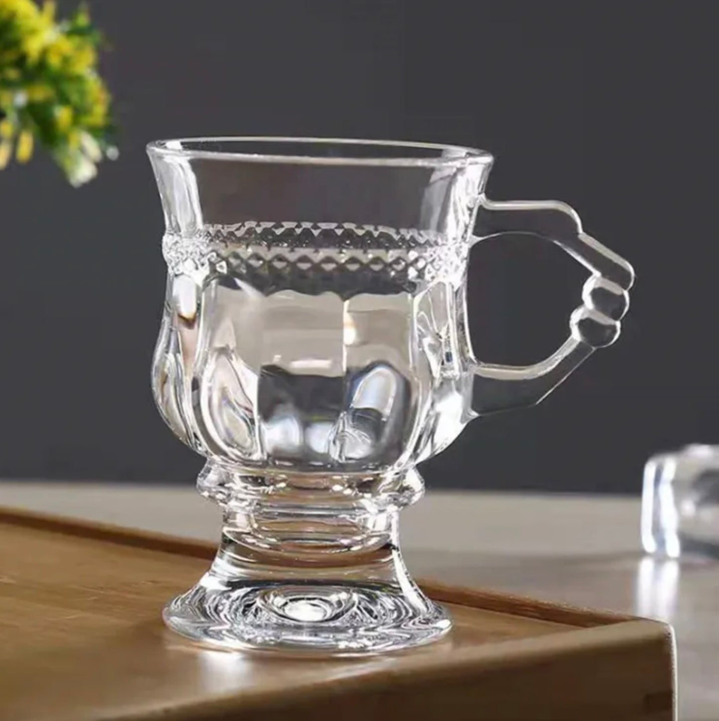 'Aster' Transparent Glass Cups, Set Of 4