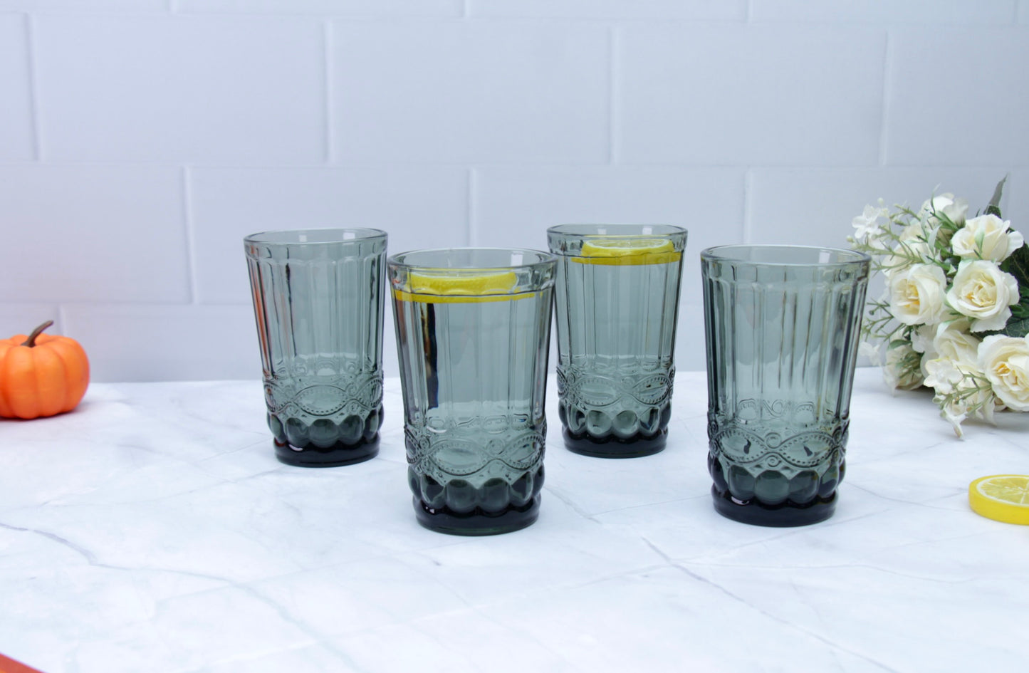 'Brooklyn' Glass Tumblers, Set Of 4 - Black