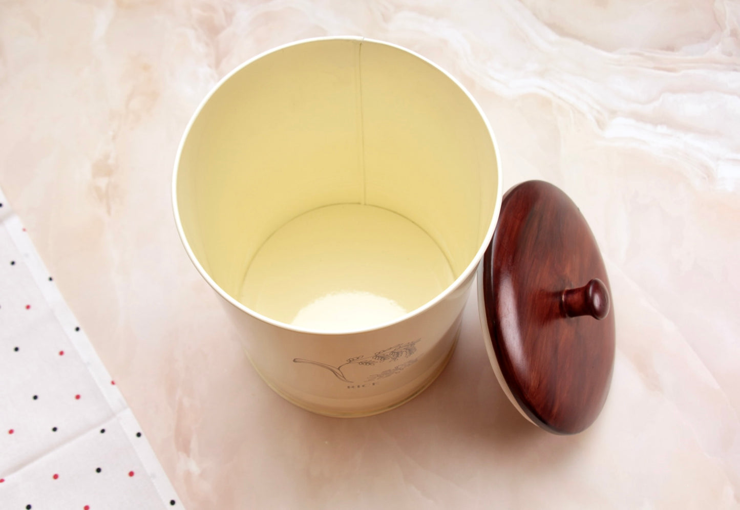 'Willow' Rice Storage Container With Wooden Lid, 5L