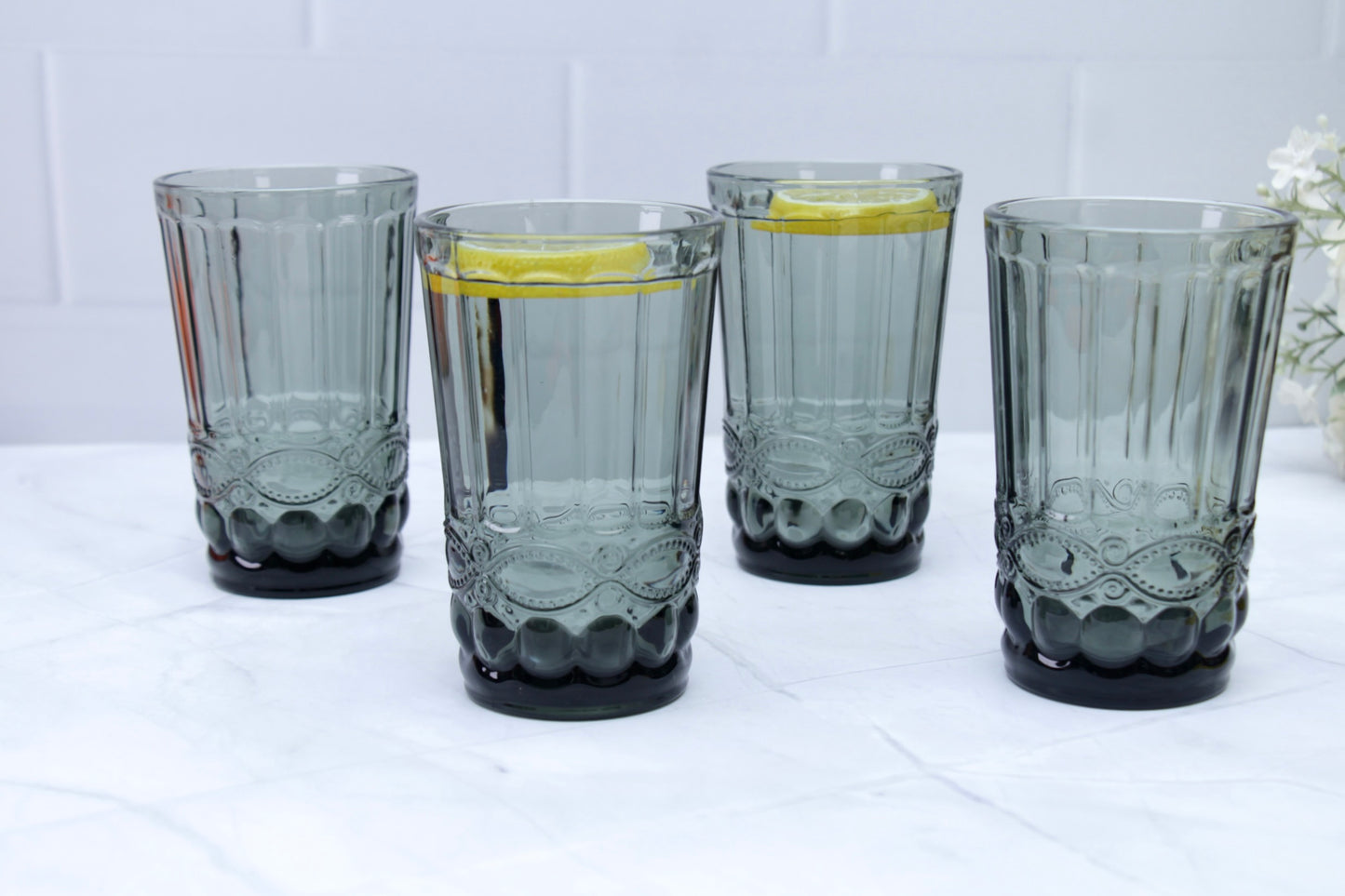 'Brooklyn' Glass Tumblers, Set Of 4 - Black