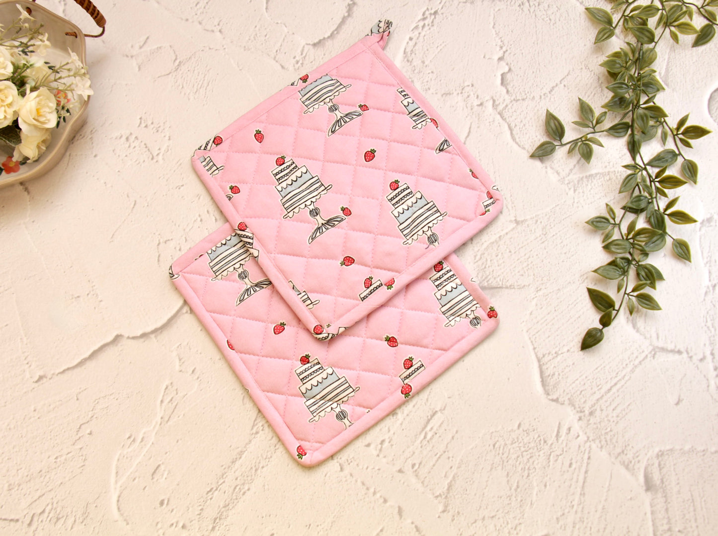 'Pink Frost' Pot Holder Set of 2
