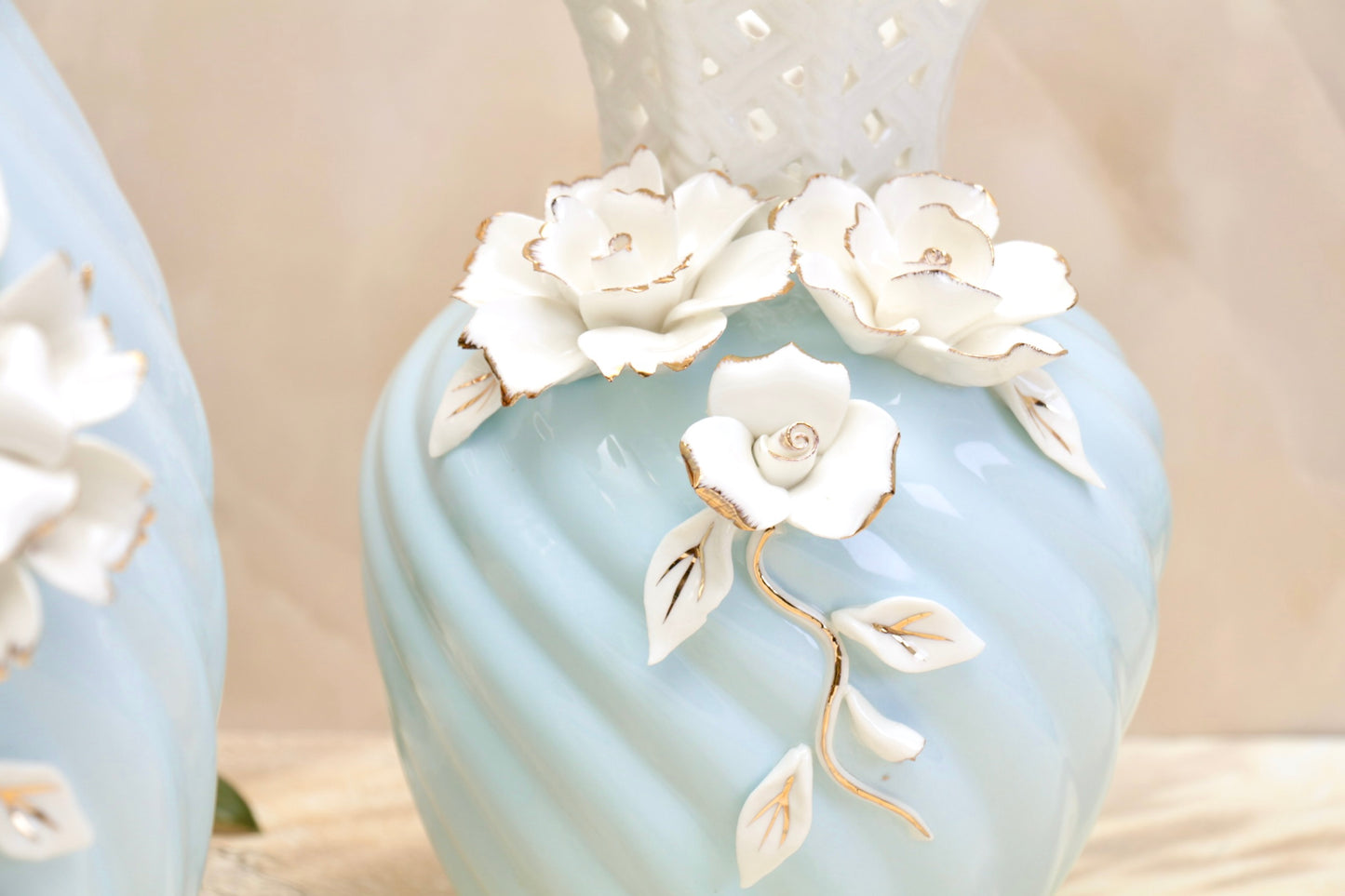 'Grace' Blue Ceramic Floral Vase, Small