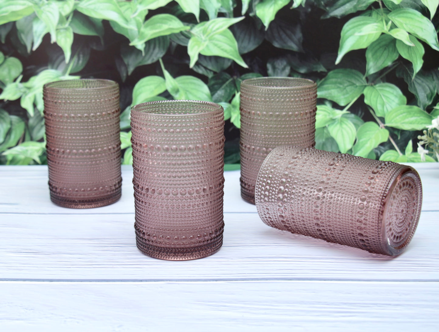 'Frost' Dotted Glass Tumblers, Set Of 4 - Pink