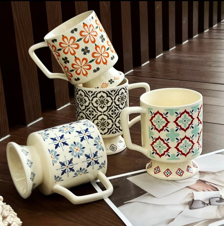'Moroccan' Ceramic Coffee Mug, Red