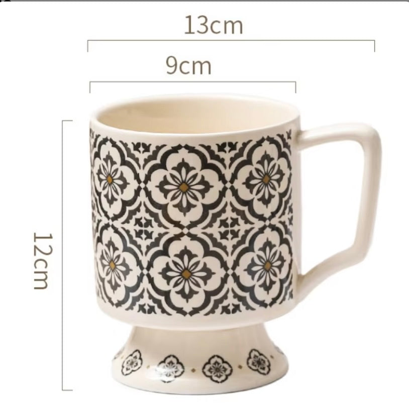 'Moroccan' Ceramic Coffee Mug, Grey