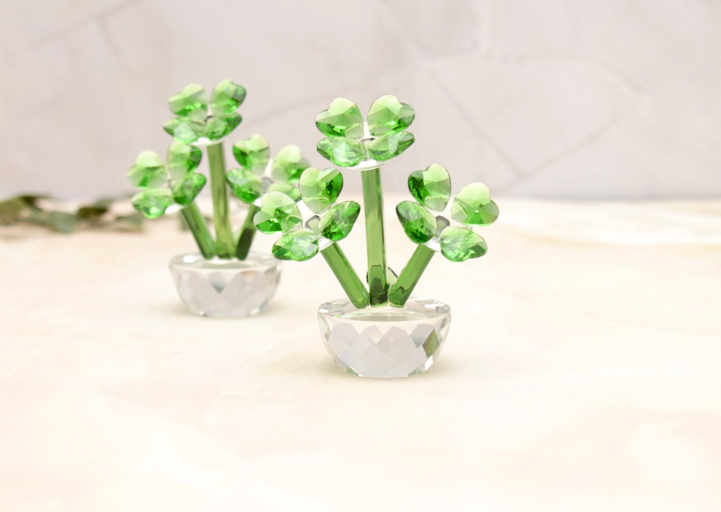 'Jade' Mini Glass Crystal Plant