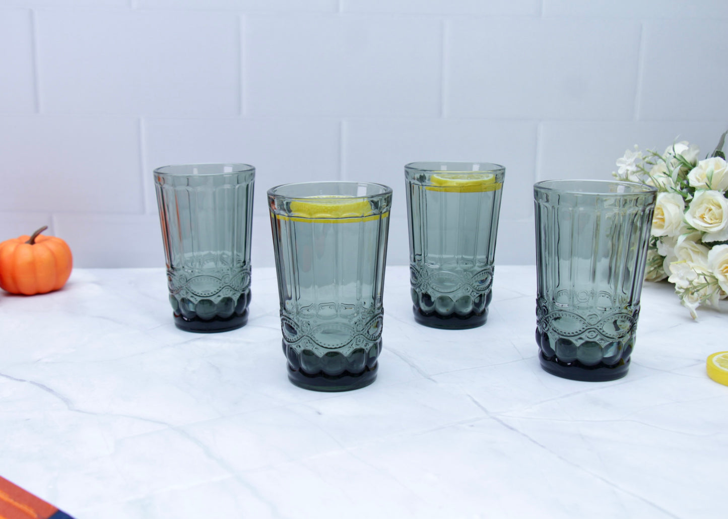 'Brooklyn' Glass Tumblers, Set Of 4 - Black