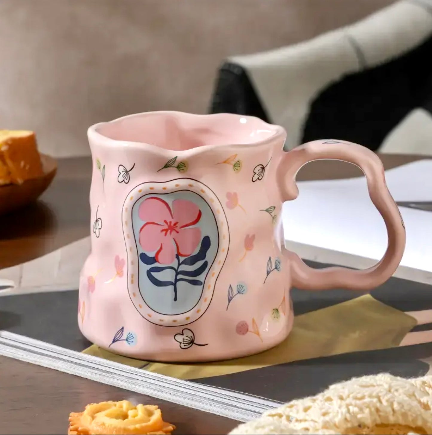 'Florence' Ceramic Coffee Mug, Pink