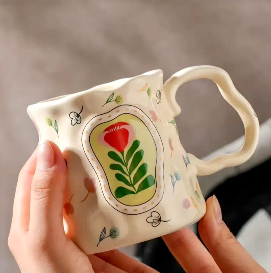 'Florence' Ceramic Coffee Mug, Beige
