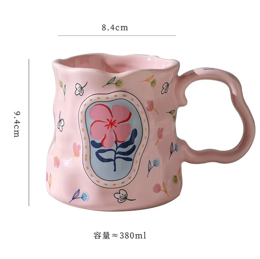 'Florence' Ceramic Coffee Mug, Pink