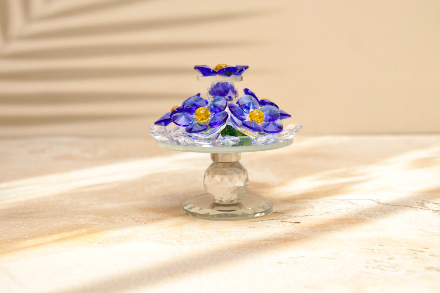 'Sparkles' Rotating Crystal Flowers - Blue