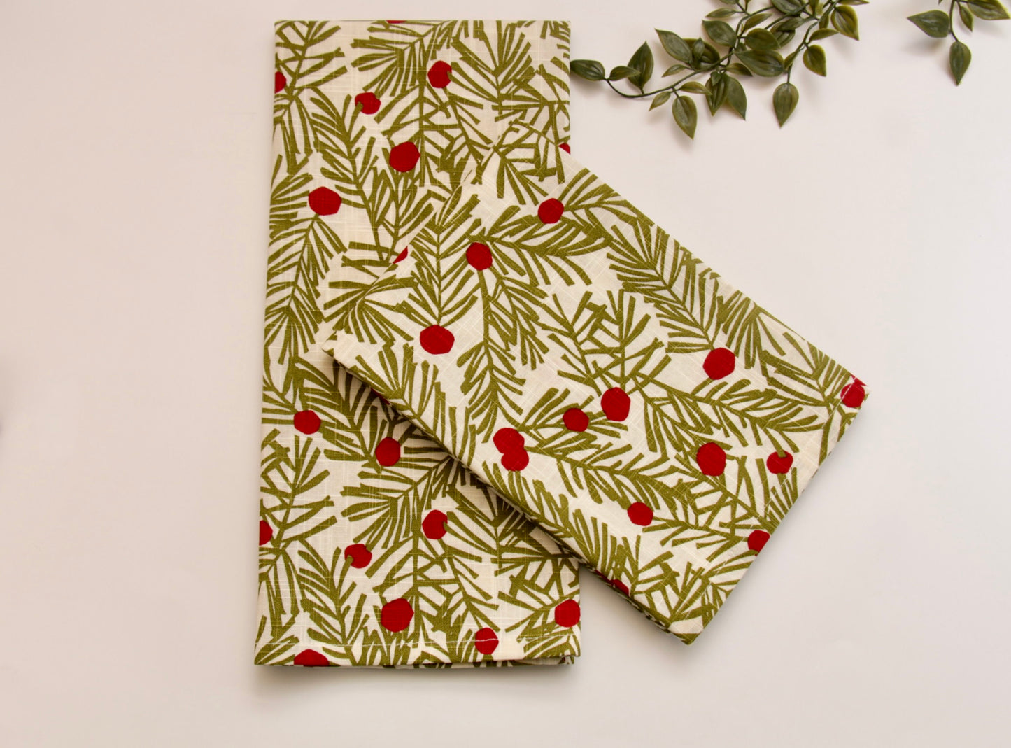'Cherry' Printed Kitchen Towels, Set of 2