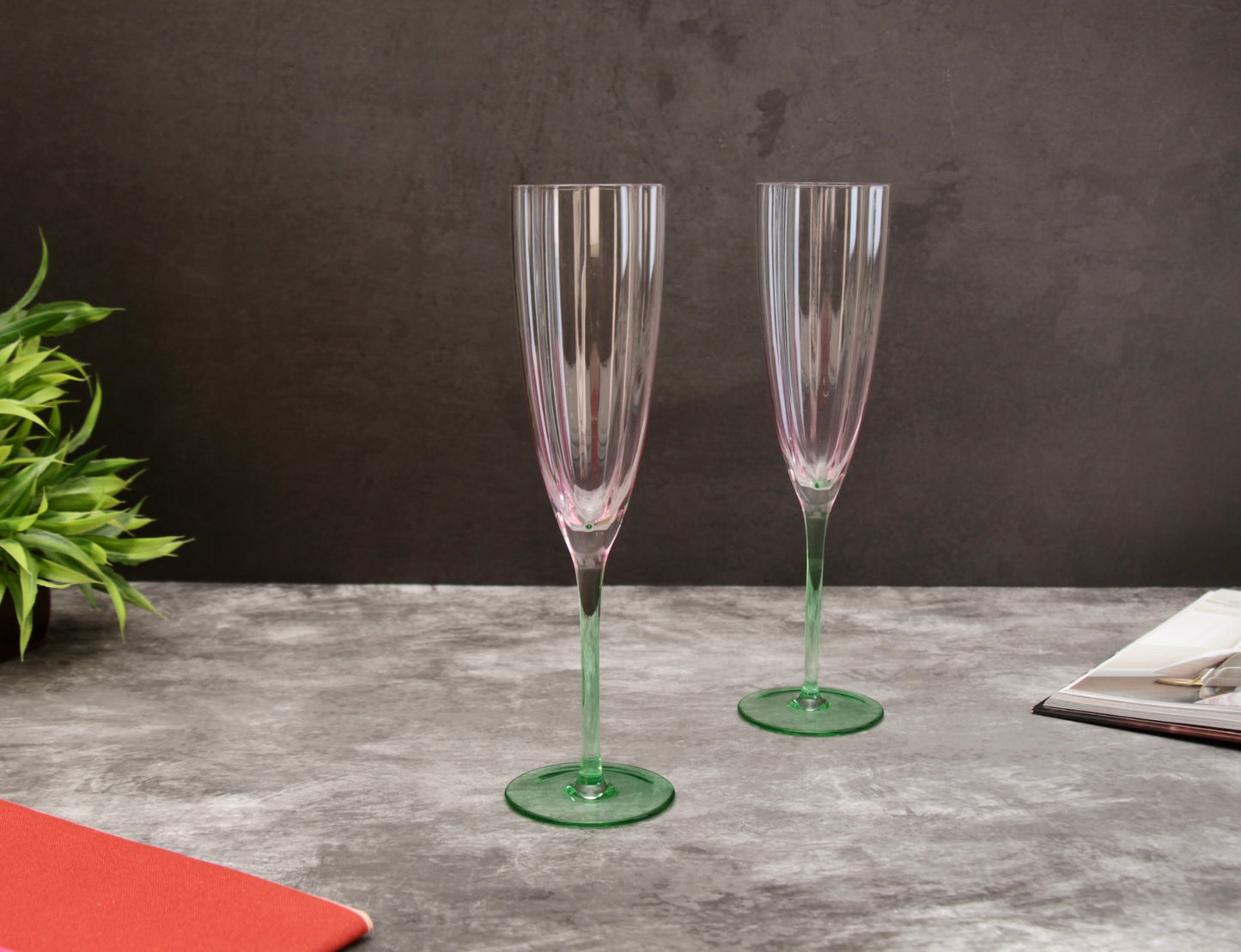 'Cherry Blossom' Champagne Glasses - Set of 2