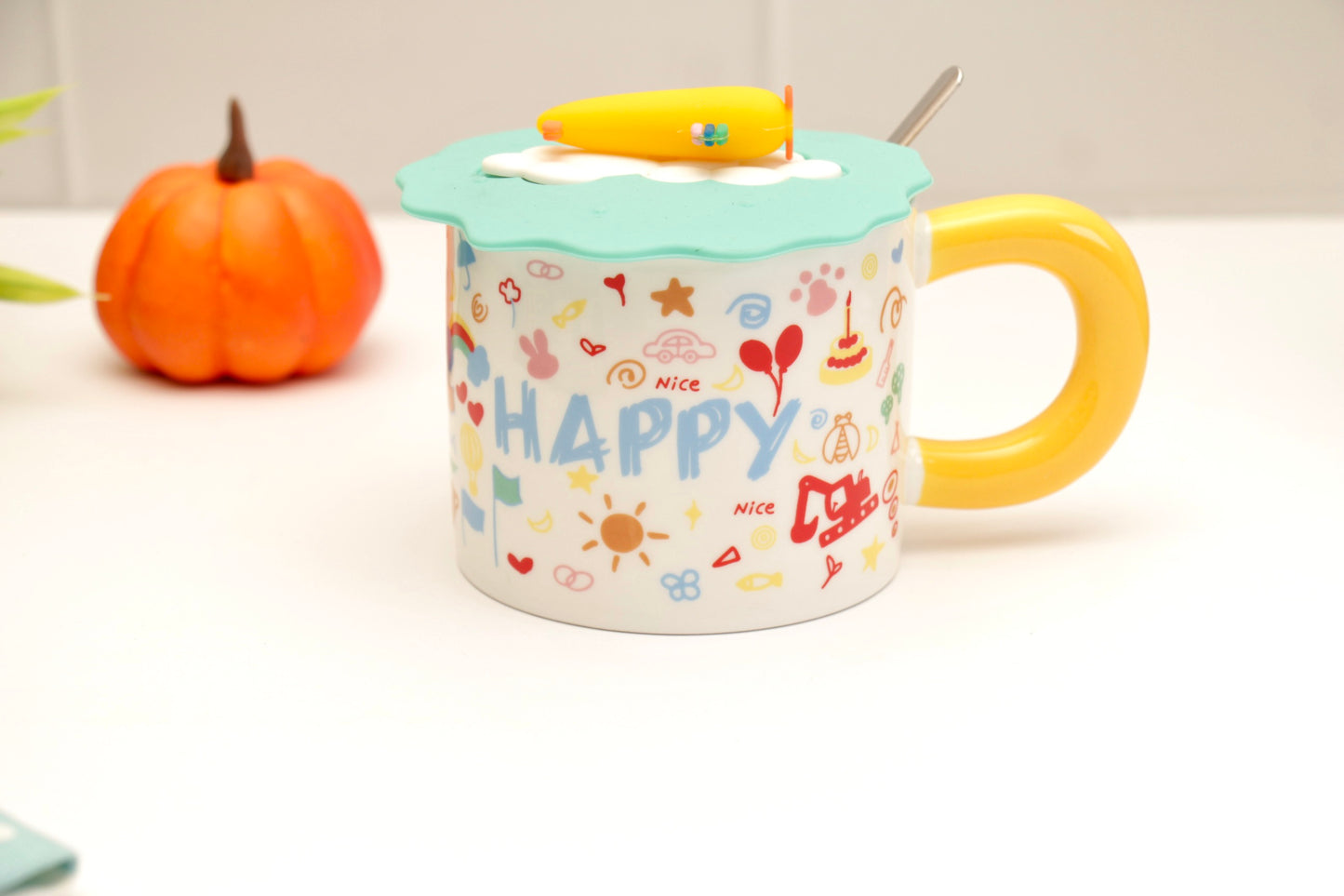 'Sunshine' Ceramic Coffee Mugs - Happy